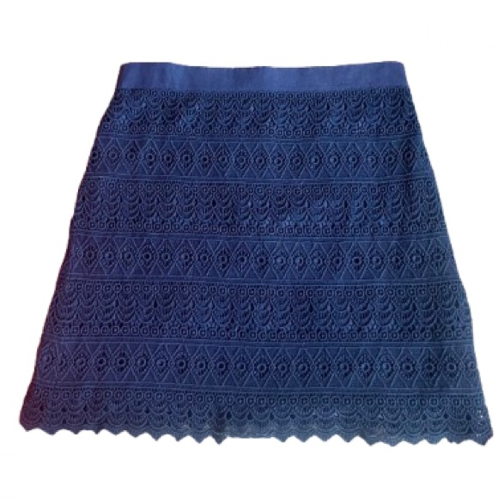 EUC LOFT ANN TAYLOR NAVY BLUE WOMENS SIZE 6 MINI SKIRT